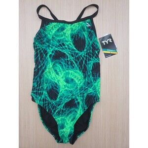 TYR Womens Durafast Ultra-Lite Diamondfit One Piece Swimsuit Green Firestorm
